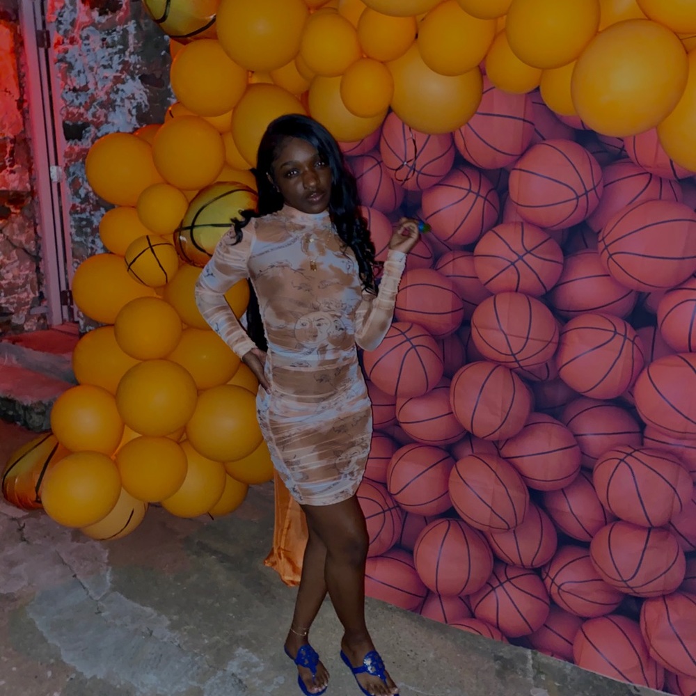 Nude Printed Dress